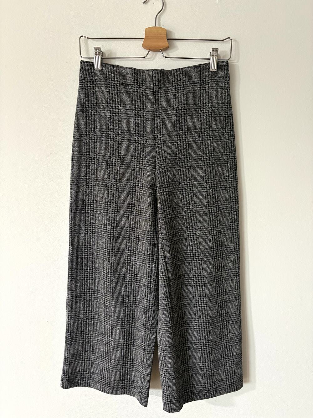 Jules & Leopold Gray Glen Plaid Wide Leg Cropped Pants Trousers Small S Petite